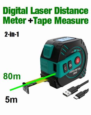 SmarTape SDLT80G Green Beam 2-in-1 Digital Laser Distance Meter 80m + 5m Tape Measure + Special Promotion Offer Laser Distance Meters