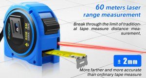 SmartTape SDLT60R Red Beam 6-in-1 Digital Laser Distance Meter 60m Roller + 5m Tape Measure + Special Promotion Offer
 Laser Tape Measures