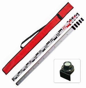 Telescopic Levelling Staff 2.5m 5-section + Level Levelling Staffs