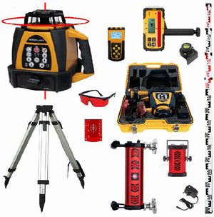 Spot-On SRL210MCS Rotary Laser Level HVP2/DDG Horizontal Vertical Plumb2 & Digital Dual Grade 800m Machine Control Set + Promotion Spot-On Rotary Lasers