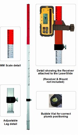 Fukuda FRD800G Digital Laser Receiver w/Staff Clamp (for Green Rotary Lasers) Laser Receivers
